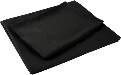 Vista 2 de Sfoothome - Juego de sábanas individuales de lujo para hotel, juego de ropa de cama de 3 piezas, color negro, bolsillo extra profundo, juego de ropa