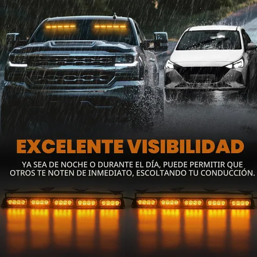 Vista 2 de XRIDONSEN - Luces estroboscópicas ámbar para camiones, 40 luces LED