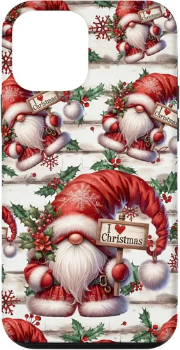 Vista 16 de iPhone 16 Love Christmas Gnomo Shabby Chic Decoración para mujer Bonita funda de Navidad