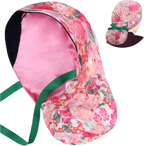 Vista 7 de Scrub Caps for Women Surgical Caps Nurse Hat Functional Ponytail Holder for Long Hair Single or Satin-Lined