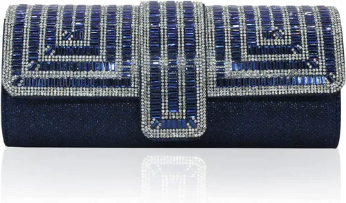 Vista 6 de Labair Bolso de noche y embragues para mujer, bolso de mano brillante con diamantes de imitación, bolso formal para fiesta de boda.