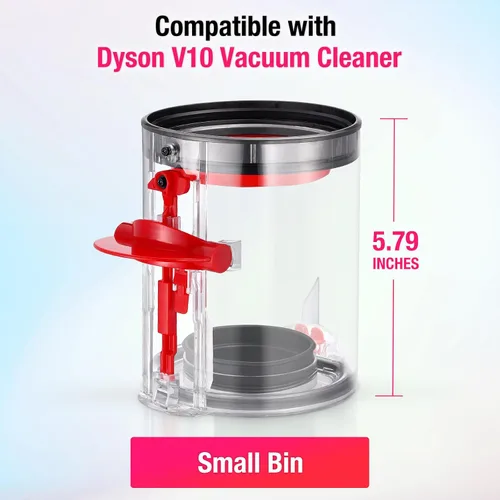 Vista 3 de Recipiente mejorado compatible con Dyson V10 para aspiradora Contenedor de repuesto compatible con Dyson V10 Parte No.969509-02