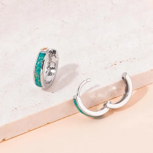 Vista 52 de CiNily Aretes Huggie de ópalo con bisagras, chapados en oro, hipoalergénicos, pequeños aretes de aro para mujeres, adolescentes, niñas, hombres