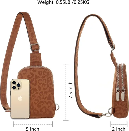 Vista 6 de Bolso bandolera pequeño, riñoneras de tela de nailon para mujeres, viajes, senderismo, caminar, regalos para ella