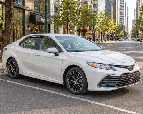 Vista 3 de 2018-2024 Deflectores de visor de ventana lateral adhesivo para Toyota Camry XV70 L LE SE XLE XSE híbrido, protectores de lluvia tintados oscuros