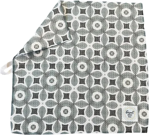 Vista 6 de Paños de microfibra con tejido de gofre, paquete de 5, altamente absorbentes, de secado rápido, paño de limpieza de microfibra suave de alta Negro