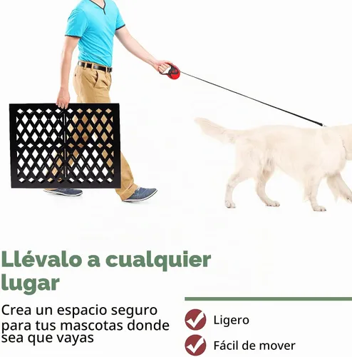 Vista 6 de Puerta independiente para mascotas Puerta para mascotas para perros pequeños Puerta de perro independiente para escaleras Puertas