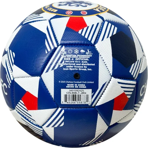 Vista 6 de Icon Sports Balón de fútbol Chelsea FC, para todas las edades, tallas 2,4 y 5, pelota azul Chelsea con licencia