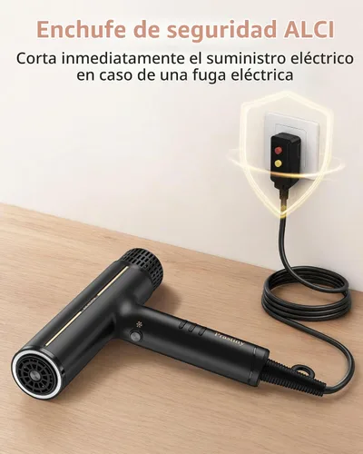 Vista 7 de Secador de pelo iónico con difusor, secado rápido y soplado