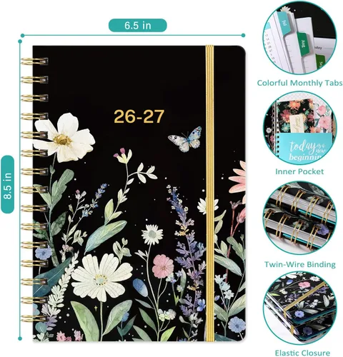 Vista 6 de Planner 2026-2027 - Weekly & Monthly Planner, Academic Planner 2026-2027 BLACK-67