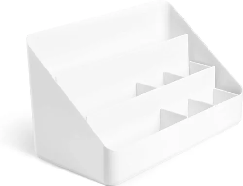 Vista 6 de Poppin Organizador de escritorio con 3 niveles, separadores deslizantes y extraíbles, estación de carga, organizador de espacio de trabajo todo