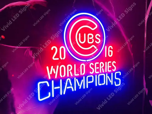 Vista 2 de Queen Sense 24 "x20" para Chicagos Sports League Cub 2016 Campeones del Mundo LED Signo Luz de neón Señales Luces Pared Decoración Lámpara Con