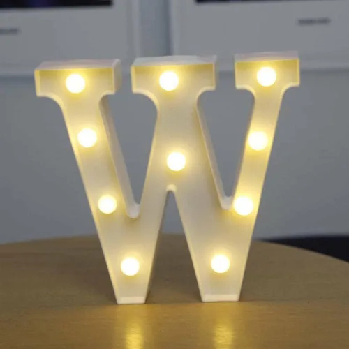 Vista 41 de anso Letras LED del alfabeto con números iluminados, letras de plástico blanco, decoración de pie de la A a la Z 0 ~ 9 (rosa corazón)