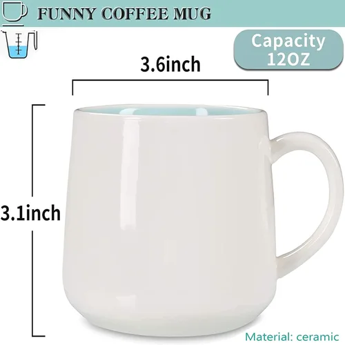 Vista 7 de Taza de café divertida de cerámica con caricatura 3D