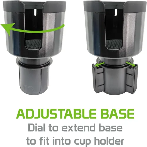 Vista 4 de Portavasos expandible para automóvil con base ajustable para botellas grandes, compatible con Hydro Flasks de 32/40 onzas