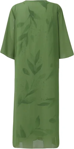 Vista 5 de UODSVP Vestidos de mujer 2022 elegante casual con estampado de moda cuello redondo longitud media vestido de dos piezas