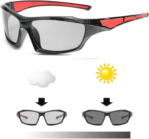 Vista 6 de Gafas de lectura bifocales fotocromáticas de transición para hombres y mujeres, gafas de sol deportivas cuadradas rojas para lectores 0 ~+4.00