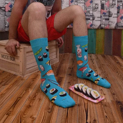 Vista 3 de Calcetines de algodón con estampados divertidos y originales para hombre, calcetines de vestir casuales