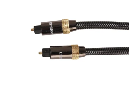 Vista 3 de Cable de audio óptico, cable de audio de fibra óptica de 20 pies con funda de aluminio, cable trenzado de nailon, chapado en oro, cable digital