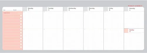 Vista 3 de PAPERIAN Brilliant 2021 - Agenda semanal sin fecha con alambre azul (12 x 4.4 pulgadas)