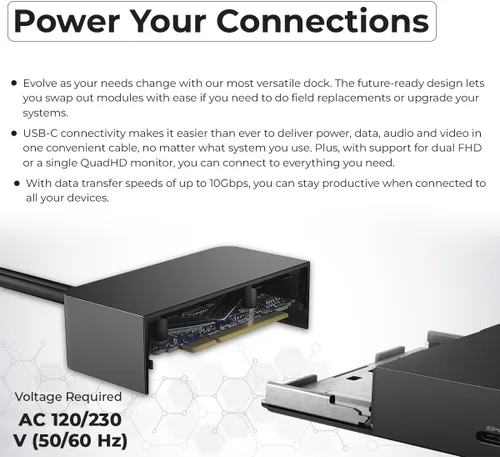 Vista 8 de Paquete de estación de acoplamiento Dell WD19 de 130 W con adaptador de corriente de 130 W + cable HDMI + cable DisplayPort + cable USB-C + paño