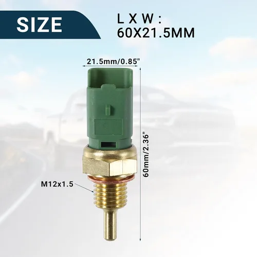 Vista 3 de F FIERCE CYCLE Sensor de temperatura del refrigerante para Peugeot 206 307 607 Durable No.96368024 Sensor de temperatura del agua tono dorado