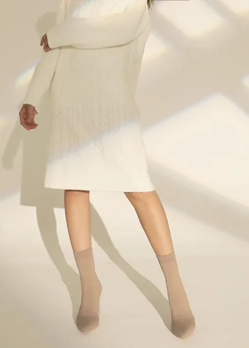 Vista 4 de Shoe'N Tale - Botas de tobillo con calcetín de punto para mujer, con punta, tacón medio transparente, fáciles de poner, botines elásticos Marrón