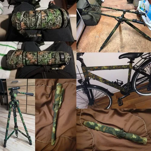 Vista 4 de ECYC Cinta autoadhesiva de camuflaje de 1.97 x 196.85 pulgadas, cinta de camuflaje impermeable, cinta elástica para conductos sigilosos para caza al