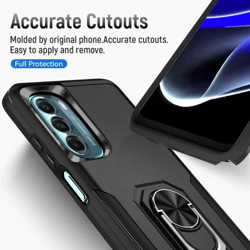Vista 5 de HNHYGETE Funda para Moto G Stylus 5G 2022, con protector de pantalla, a prueba de golpes, grado militar, resistente, con función atril de anillo