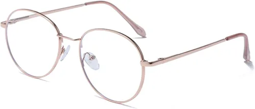 Vista 9 de LJCZKA Round Blue Light Blocking Photochromic Glasses for Women Men Classic Mental Frame Computer Glasses Negro