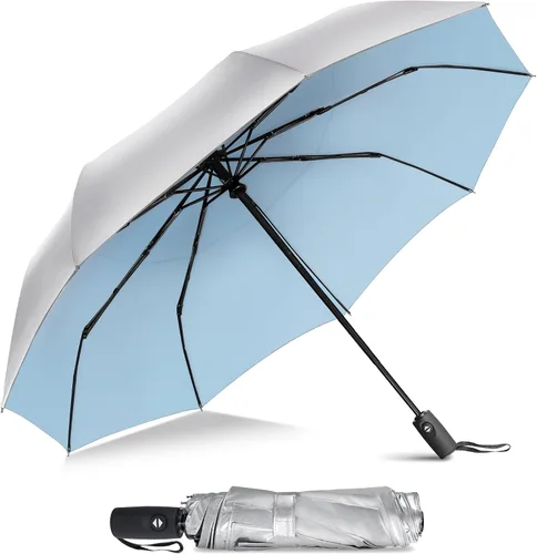 Vista 14 de ZOMAKE Paraguas UV para protección solar, paraguas compacto de viaje de 46