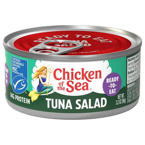 Vista 10 de Chicken of the Sea Atún ligero en trozos en agua, atún capturado en la naturaleza, 25% menos de sodio, latas de 5 onzas (paquete de 24)