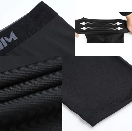 Vista 6 de Medias de compresión de una pierna pantalones largos de baloncesto deportes capa base ropa interior activa apretado Negro-Izquierda-Largo