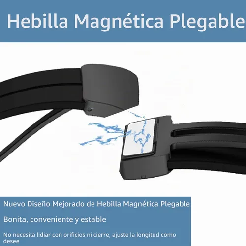 Vista 5 de Lamshaw Compatible con Ticwatch Pro 5 Smartwatch Bands, 0.964 pulgadas de silicona suave hebilla magnética correas de repuesto compatibles con Negro