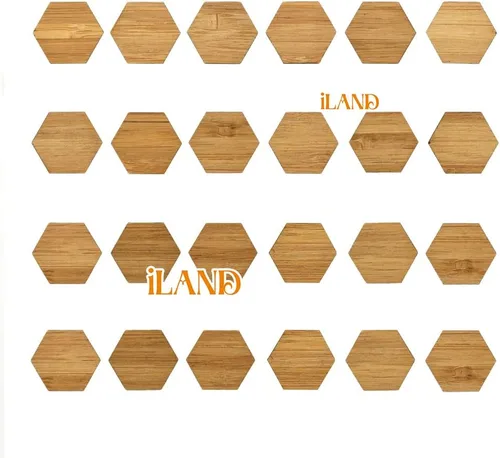 Vista 9 de iLAND Pisos barnizados para casas de muñecas a escala 1:12, tablas de piso de bambú para casas de muñecas (96 piezas hexagonales)