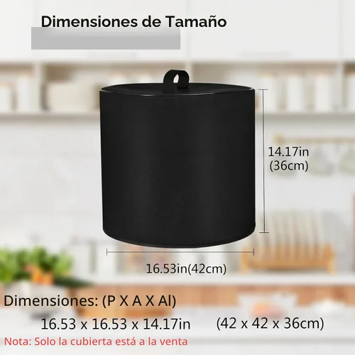 Vista 3 de Cubierta antipolvo para olla de cocción lenta con olla a presión Instant Negro