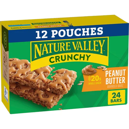 Vista 10 de Nature Valley - Barras de granola crujientes, mantequilla de maní, 12 unidades, 8.94 onzas (6 sobres)
