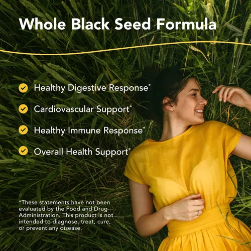 Vista 2 de NORTH AMERICAN HERB & SPICE Black Seed Plus - 90 cápsulas vegi - Complejo mediterráneo de semillas negras y especias de comino - Salud cardíaca