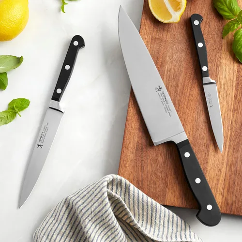 Vista 8 de HENCKELS Classic Razor-Sharp - Juego de cuchillos de cocina de 3 piezas, cuchillo de chef, cuchillo de pelar, cuchillo utilitario, ingeniería