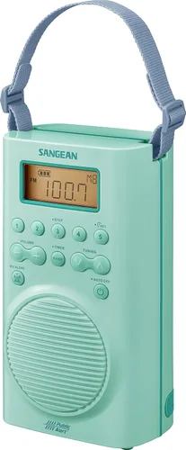Vista 3 de Sangean H205TQ Radio digital de sintonización AM/FM/Alerta meteorológica portátil, resistente al agua para la ducha, turquesa