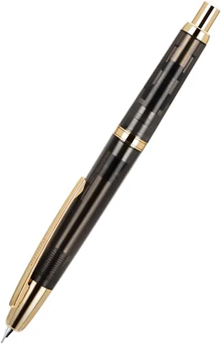 Vista 16 de Pluma estilográfica Jinhao 20 Press retráctil con plumín extrafino, convertidor de resina, regalo, transparente negro