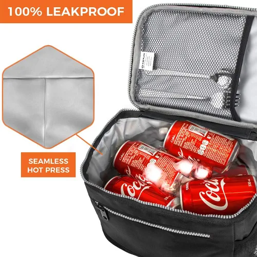 Vista 6 de opux Lonchera térmica para hombres y mujeres, bolsa de almuerzo para el trabajo y la escuela, a prueba de fugas, hielera suave tipo tote