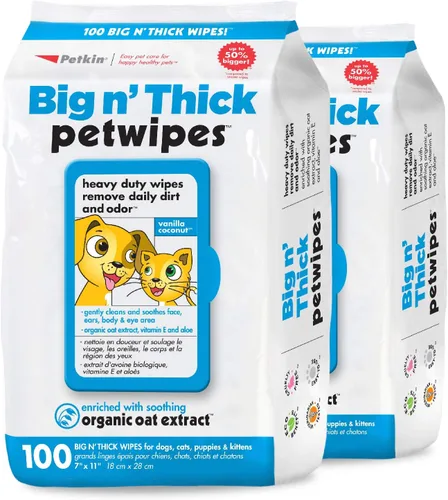 Vista 9 de Petkin Big N' Thick Toallitas para Mascotas 100