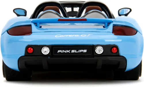 Vista 5 de Pink Slips 1:24 W6 Porsche Carrera GT - Coche fundido a presión, juguetes para niños y adultos (azul claro)