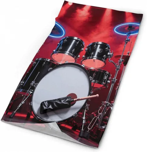 Vista 3 de Cool Drum Set Neck Gaiter Breathable & Moisture-Wicking Face Mask Bandana Balaclava Sun Protection Face Cover Scarf Lightweight Seamless Design for