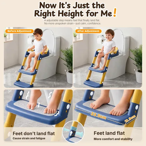 Vista 3 de Orzbow Potty Training Seat with Step Stool, Adjustable Height, Anti-Slip