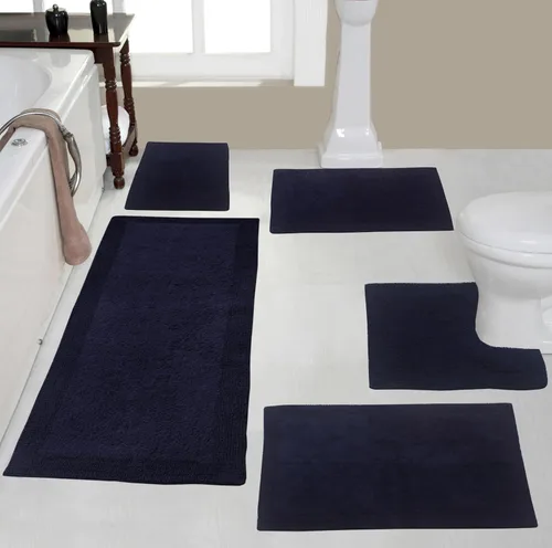 Vista 26 de Home Weavers Luxury Collection 100% Cotton Reversible Bathroom Rugs Set, Washable Rug, Soft Cotton Extra Soft and Absorbent Bath Rug, Kitchen Mat, 2