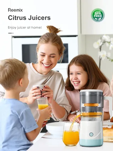 Vista 6 de Exprimidor eléctrico de cítricos, exprimidor de naranja completamente automático para naranja, limón, pomelo, exprimidor de cítricos con cepillo