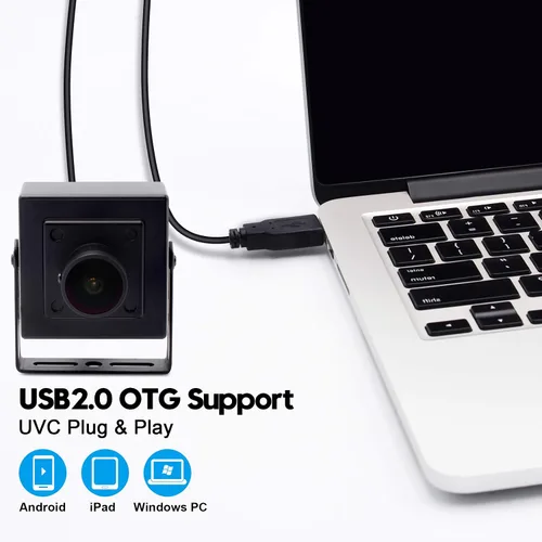 Vista 3 de SVPRO Cámara web portátil USB 1080P con gran angular, HFOV 130 grados, 0.01Lux de poca luz, sensor IMX323, cámara H.264 UVC para Windows, MacOS