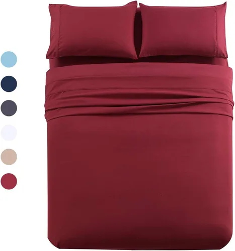 Vista 16 de JML Juego de sábanas, juego de sábanas tamaño individual, juego de sábanas de 4 piezas con bolsillo profundo de 14 pulgadas, Beige